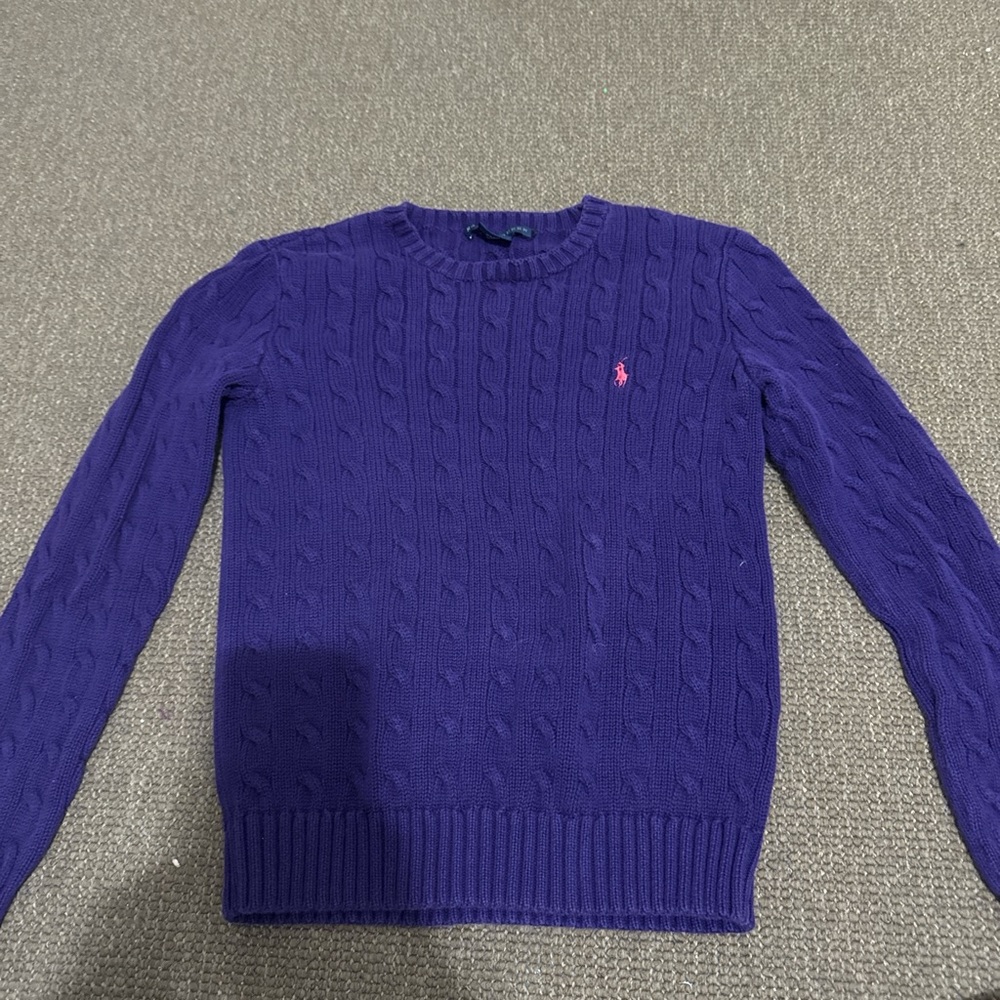 Polo by Ralph Lauren Purple Cable Knit Sweater